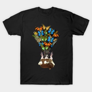 Boston Terriers Dog Butterfly Hot Air Balloon T-Shirt